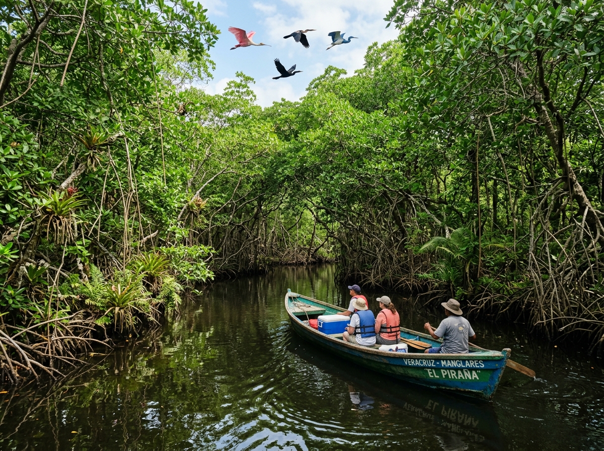 Canales de manglar y río